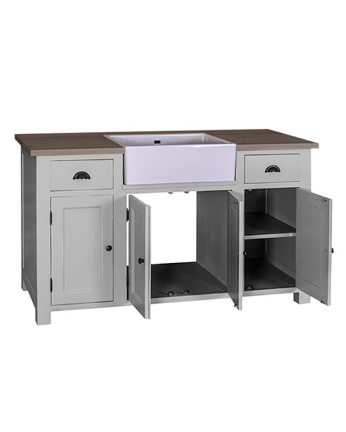 Mueble de cocina con fregadero y encimera de roble | Hinterland