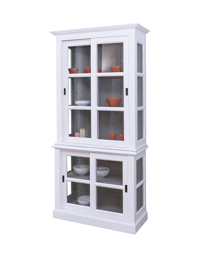 Vitrina dos cuerpos con puertas correderas